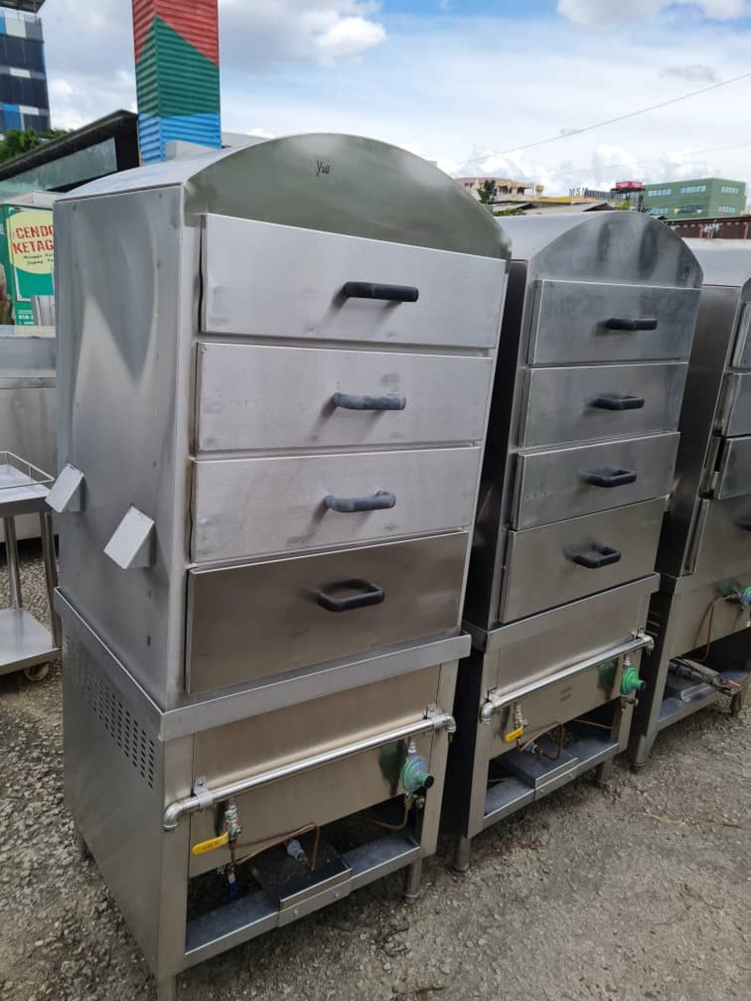 SS Fish Steamer Include Netting c/w 4 Drawer Gas Type) AFS2 • Murah